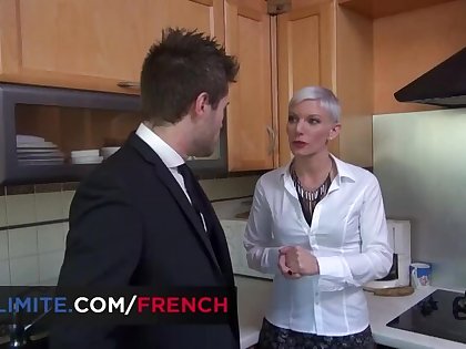 Sexy short hair milf gets sodomized in her kitchen